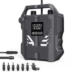 WaveRite 22PSI korkeapaineinen melontalautapumppu 12V autokäyttöön kannettava sähköpumppu automaattisammutus 7 suutinta