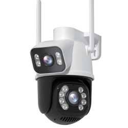 Hiseeu 6MP 4K ulkokamera panorointi ja kallistus kahdella linssillä tekoäly ihmistunnistus