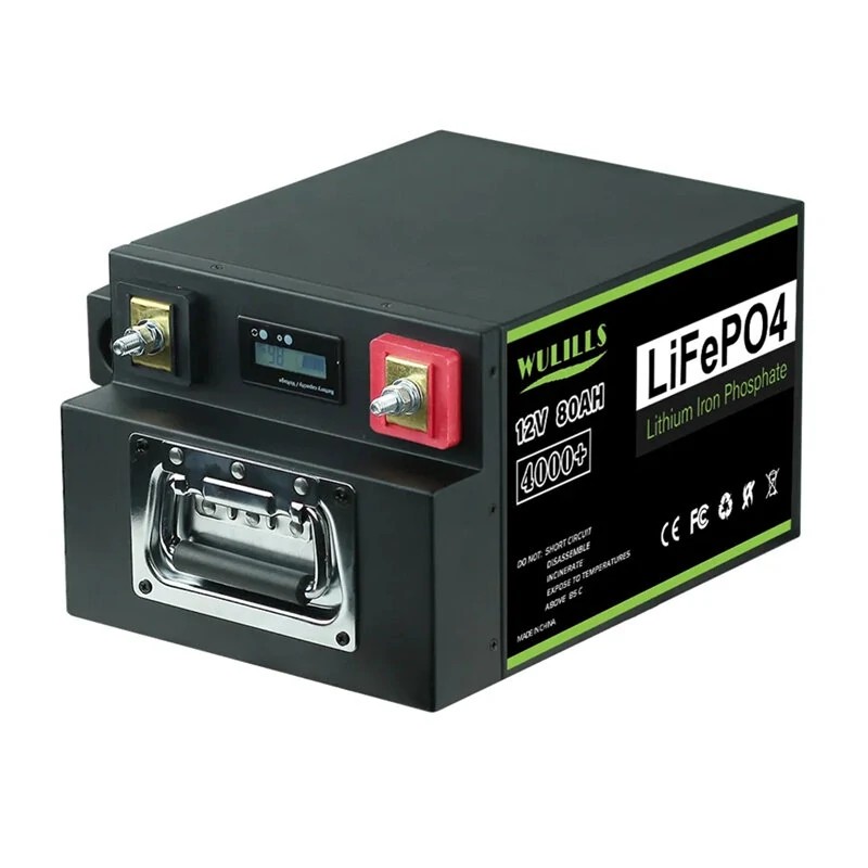 LiFePO4 akku 12 V 80 Ah sisäänrakennetulla BMS llä aurinko meri ja retkikäyttöön