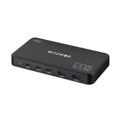 Blitzwolf BW i100 120W 5 porttinen PD lataustasema EU pistokkeella 2 USB A 3 USB C