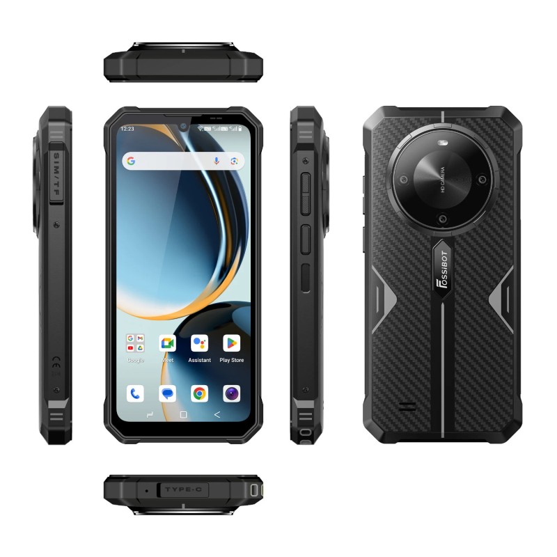 FOSSiBOT F105 kestävä älypuhelin 20 megapikselin kamera 12 Gt muisti 10300 mAh Android 14