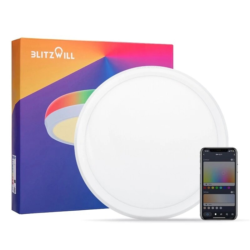 BlitzWill BW CLT1 älykattovalaisin 30cm päävalo ja rgb tunnelmavalo säädettävä värilämpötila sovellusohjaus