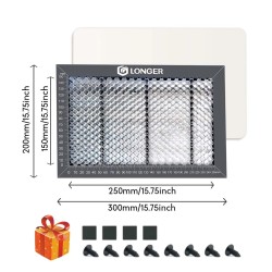 Hunajakennotyöpöytä LONGER 300mm 200mm erittäin luja teräslevy laserkaiverrukseen