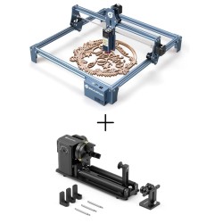 SCULPFUN S9 korkeantarkkuinen laserkaiverruskone 410x420 mm kaiverrusalue puulle ja akryylille sekä RA Pro Max pyörörulla