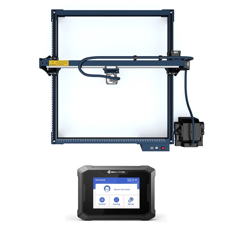 SCULPFUN S30 5W laserkaiverrin ja leikkuri TS1 3 5 tuuman kosketusnäyttö ja pyörivärulla