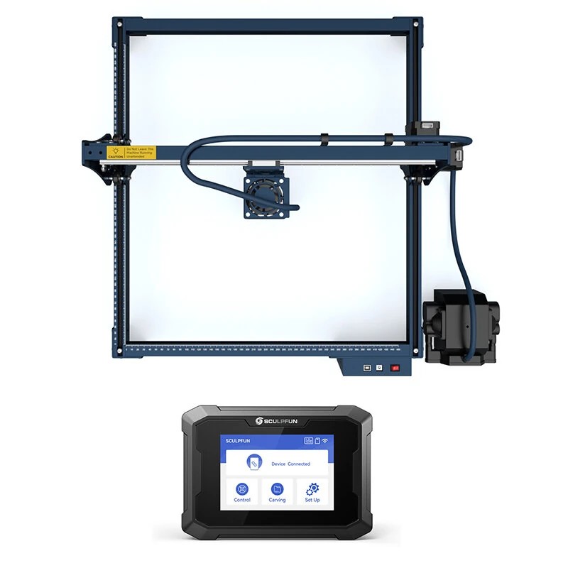 SCULPFUN S30 Pro Max 20W laserkaiverrin leikkuri TS1 3 5 tuuman ohjauspääte pyörivä rulla