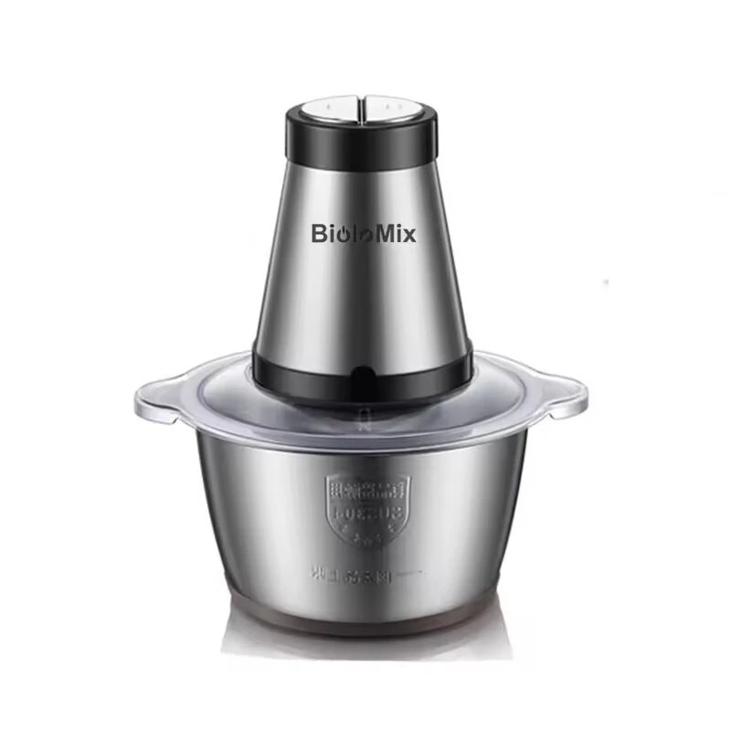 BioloMix 500 watin kahden litran sähköinen lihamylly ruostumaton teräs kaksinopeuksinen