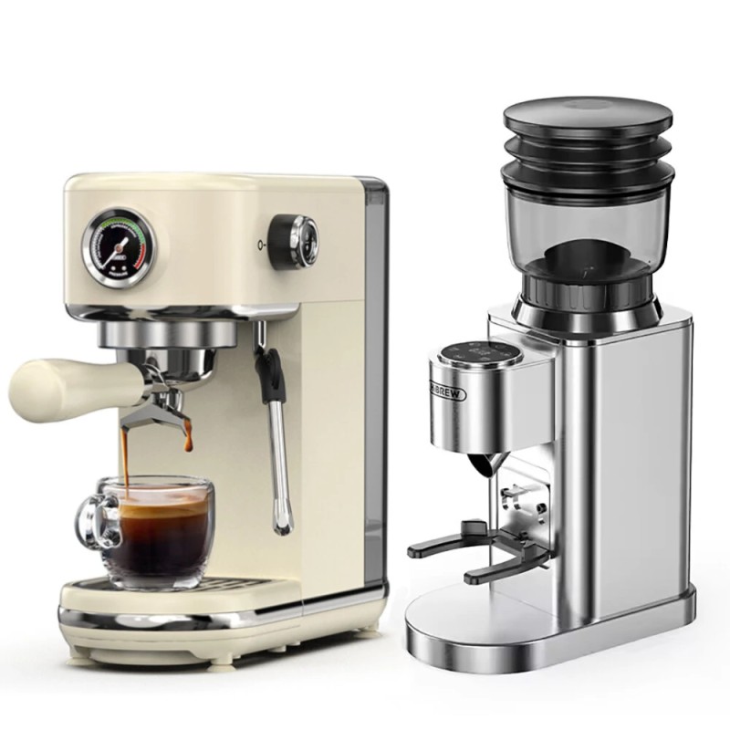 HiBREW H10B ja G7 yhdistelmäkahvinkeitin kahvimylly 20 baarin paine säädettävä lämpötila 48 jauhatusastetta