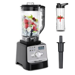 BioloMix 2200W ammattilaistason tehosekoitin 2L itsepuhdistuva ja 600 ml matkamuki