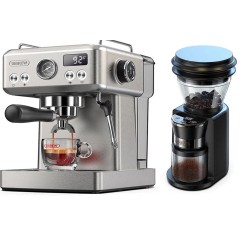 HiBREW H10A ja G3 espressokone ja myllypaketti 20 baarin ohjelmoitavilla höyrysuuttimella
