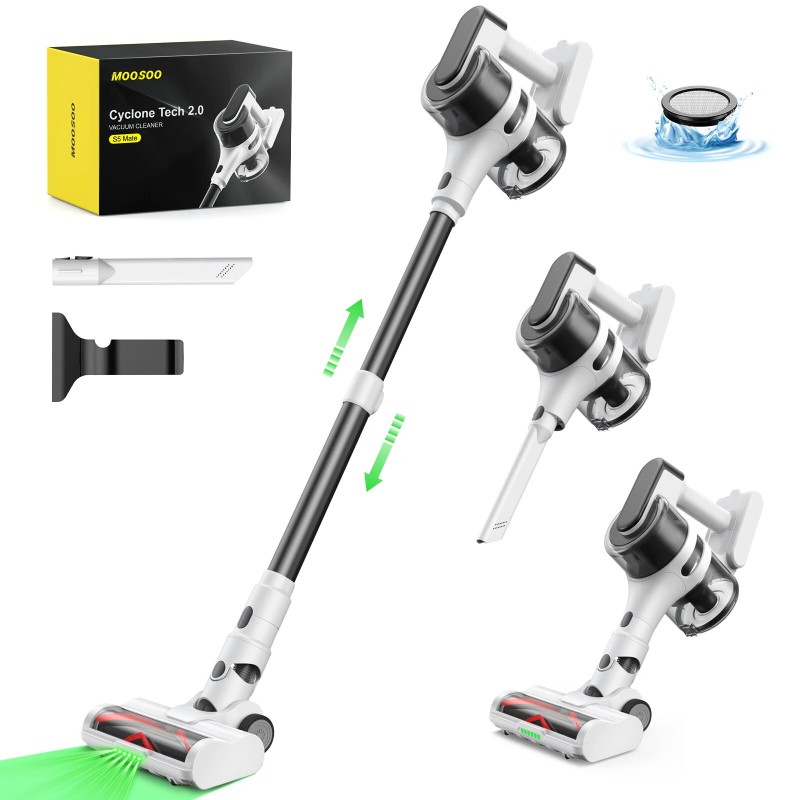 MOOSOO S5 Mate langaton kevyt sauvaimuri 18 kPa 55 min 1 l pölysäiliö