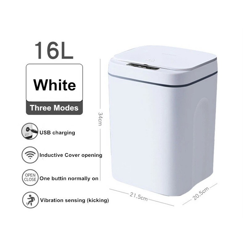 AGSIVO 16L älykäs induktiivinen kosketukseton roskakori liiketunnistimella ladattava
