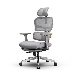 NEWTRAL NT002 ergonominen korkeaselkäinen työtuoli jalkatuella säädettävä ristiseläntuki 4D käsinojilla