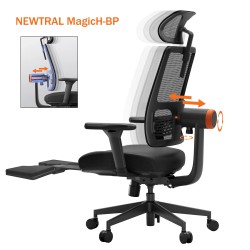Newtral MagicH BP ergonominen työtuoli jalkatuella automaattisella lannetukella ja nelisuuntaisilla käsinojilla