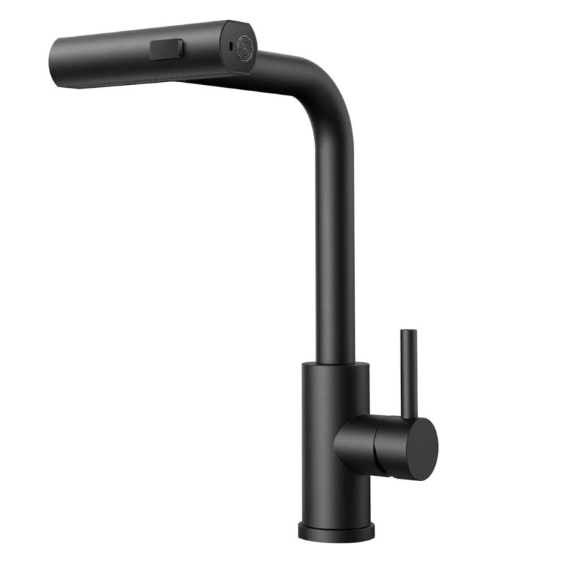 Keittiöhana 304 ruostumattomasta teräksestä ulosvedettävä pyörivä vesiputous suihku harjattu nikkeli elegantti sekoittaja