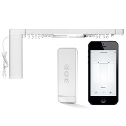 MOES PYM21A Tuya WiFi älykäs moottoroitu verhokiskojärjestelmä ääniohjaus ja sovellusohjaus RF kaukosäätimellä