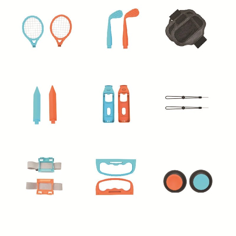 Switch2 Sports 18 eri lisäosaa tennismailat irrotettava kahva ja hihnat IPLAY HBS 522