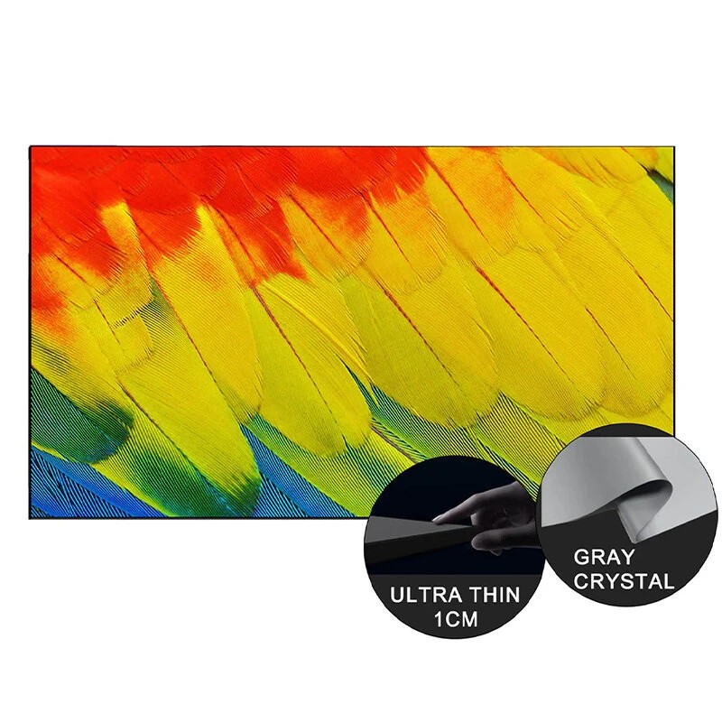 Wupro Cinema kiinteäkehyksinen harmaa kristallinäyttö 16 9 kuvasuhde 1 8 vahvistus 92 130 tuumaa