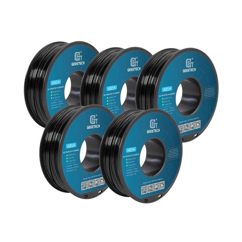 Geeetech ABS musta 3D tulostusfilamentti 1 75 mm 1 kg rulla korkealujuus lämmönkestävä