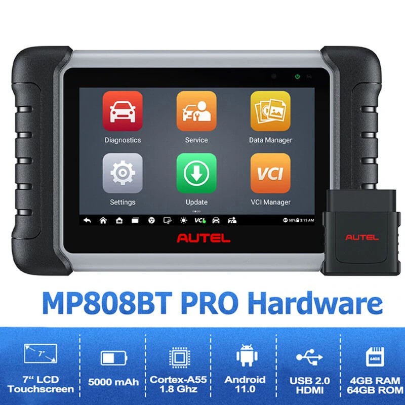 Autel MaxiPRO MP808BT PRO langaton auton diagnostiikkaskanneri kaikkien järjestelmien diagnoosiin ja huoltotoimintoihin