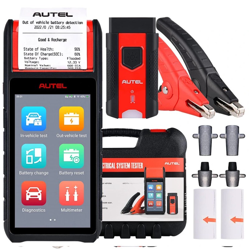 Autel MaxiBAS BT608E akkutesteri diagnostiikkatyökalu akkujen rekisteröinti 12V 24V 100 3000 CCA