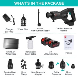 Langaton kannettava korkeapaineinen autopesuri 500 W 100 bar 20000 30000mAh EU pistoke