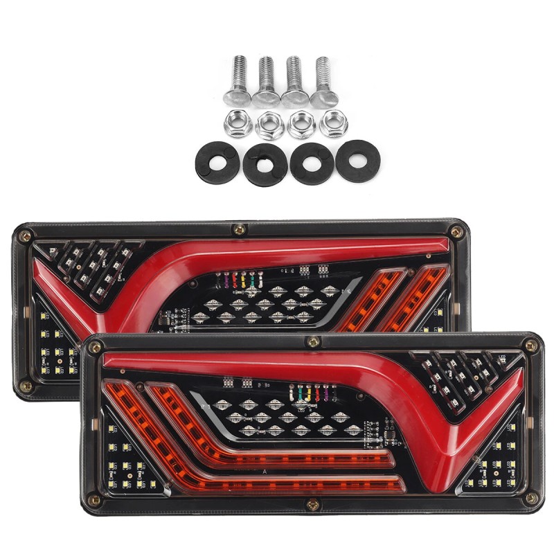 Kaksi LED vedenpitävää perävaunun takavaloa jarru ja dynaaminen vilkkuvalo kuorma autoon