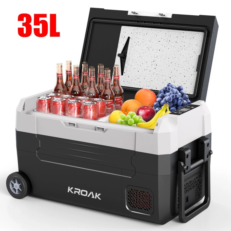KROAK kaksivyöhykkeinen kompressorijääkaappi 35L 45L 55L 12V 24V kannettava