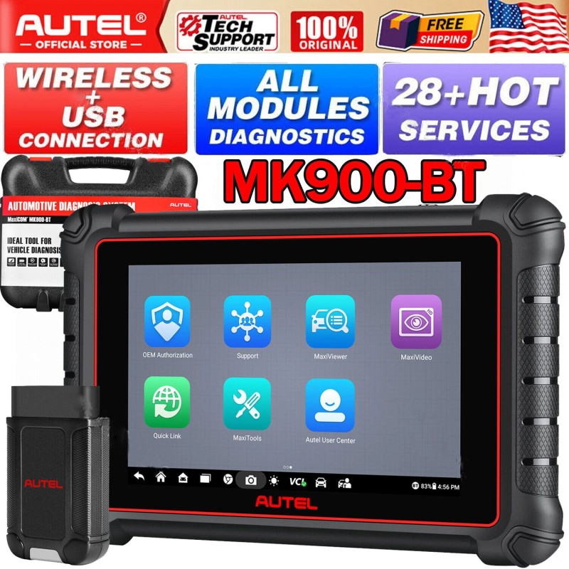Autel MaxiCOM MK900BT auton diagnostiikkatyökalu 8 tuumainen näyttö bluetooth yhteys kaksisuuntainen ohjaus yli 40 huoltoa