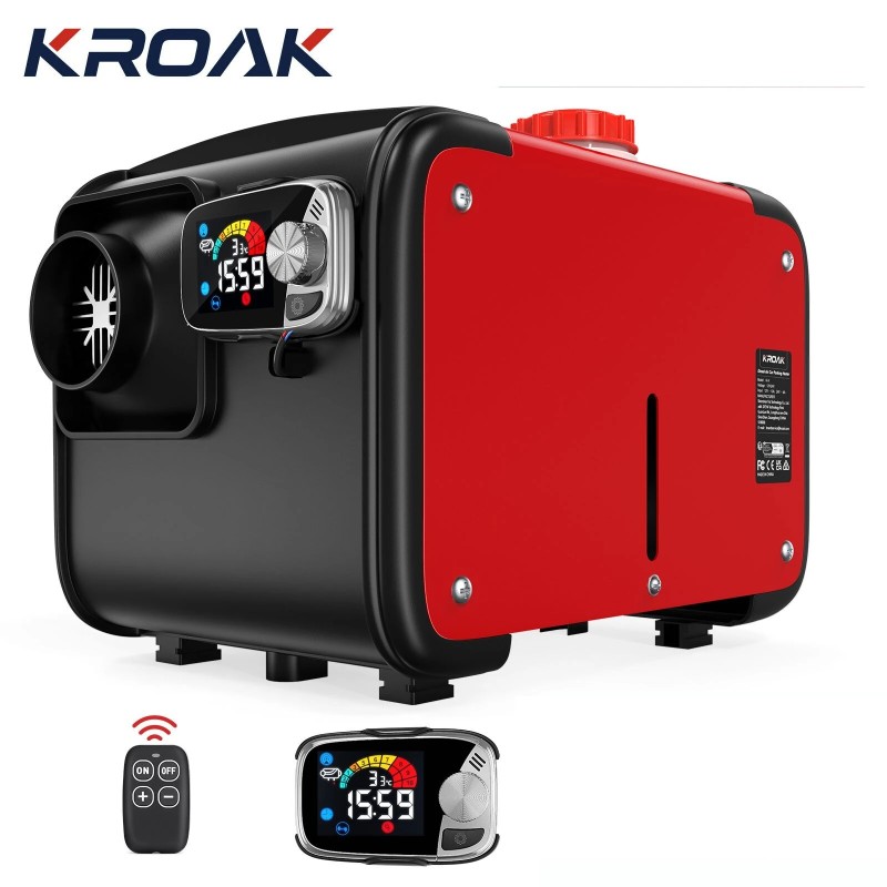 KROAK K H dieselilmalämmitin 5 8 kW 12 24V termostaatti ja adapteri pakettiautoihin