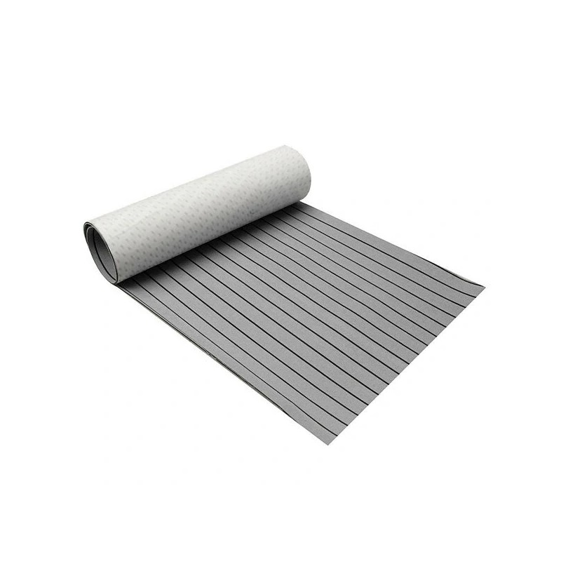 Veneen EVA lattiamatto 600x2400x5 mm keinotekoinen tiikki harmaa mustilla viivoilla