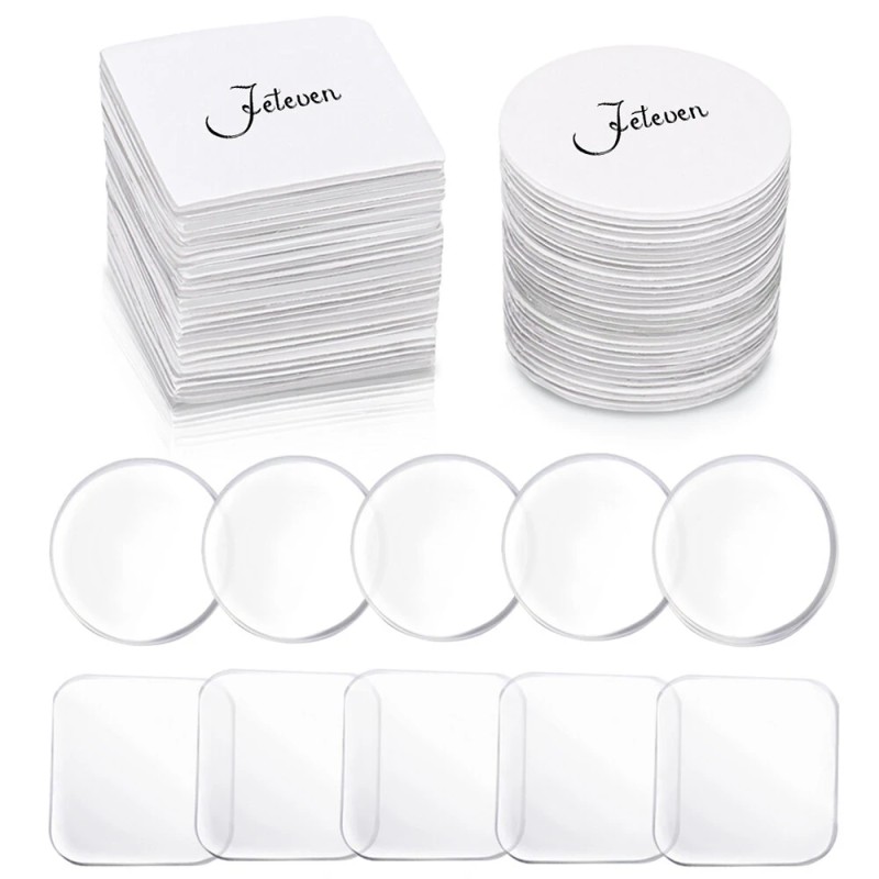 Jeteven 60 120 180 kpl monikäyttöinen kaksipuolinen teippisarja neliö ja pyöreät läpinäkyvät jäljettömät pestävät