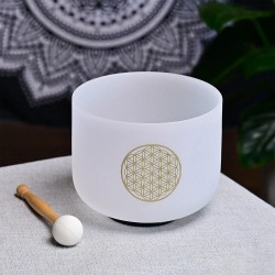 CVNC 528 hertsi 8 tuuman kukka aihe huurrelasinen kristalliäänimalja meditaatioon