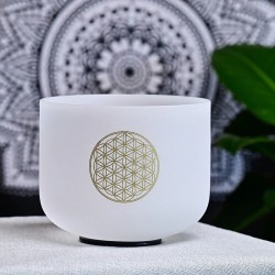 CVNC 528 hertsi 8 tuuman kukka-aihe huurrelasinen kristalliäänimalja meditaatioon