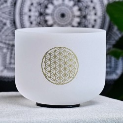 CVNC 528 hertsi 8 tuuman kukka-aihe huurrelasinen kristalliäänimalja meditaatioon