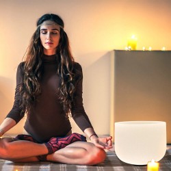 CVNC 432Hz 8 tuuman C/F-nuotti kvartsikristalli äänimalja huurrettu chakra äänikylpy