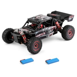 Wltoys 124016 V2 nelivetoinen harjaton kauko ohjattava maastoauto 75 km h metallirunko kaksi tai kolme akkua