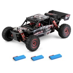Wltoys 124016 V2 nelivetoinen harjaton kauko-ohjattava maastoauto 75 km/h metallirunko kaksi tai kolme akkua