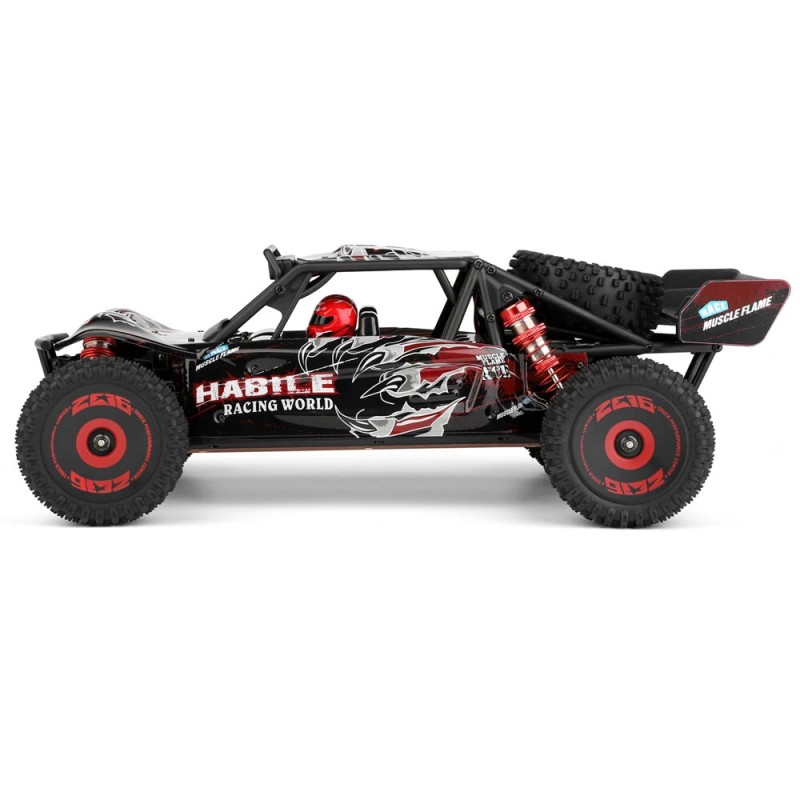 Wltoys 124016 V2 nelivetoinen harjaton kauko-ohjattava maastoauto 75 km/h metallirunko kaksi tai kolme akkua