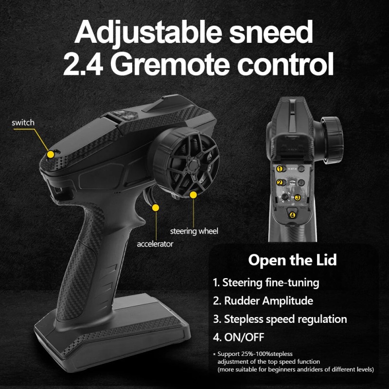 JIUSI PT14R 1/14 harjaton neliveto 80 km/h maastoauto kauko-ohjattava metallirunko