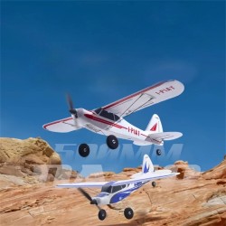 FMS PA-18 500 mm siipiväli 2,4 GHz 4-kanavainen EPP-runkoinen sisäänrakennetulla gyroskoopilla aloittelijoille valmis lentoon