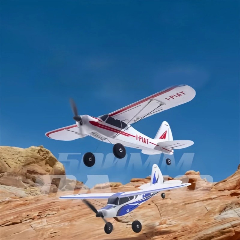 FMS PA-18 500 mm siipiväli 2,4 GHz 4-kanavainen EPP-runkoinen sisäänrakennetulla gyroskoopilla aloittelijoille valmis lentoon