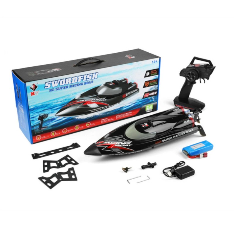 Wltoys WL916 harjaton RC-vene 2.4G kaukosäätö 60 km/h led-valaistus vesijäähdytys