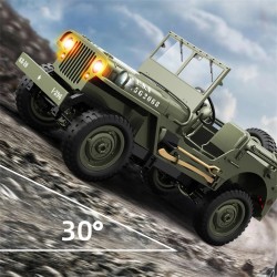 JJRC C8815 radio-ohjattava mittakaava 1:10 neliveto Willys maastoauto LED-valot valinnainen vinssi metallirunko