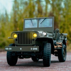 JJRC C8815 radio-ohjattava mittakaava 1:10 neliveto Willys maastoauto LED-valot valinnainen vinssi metallirunko