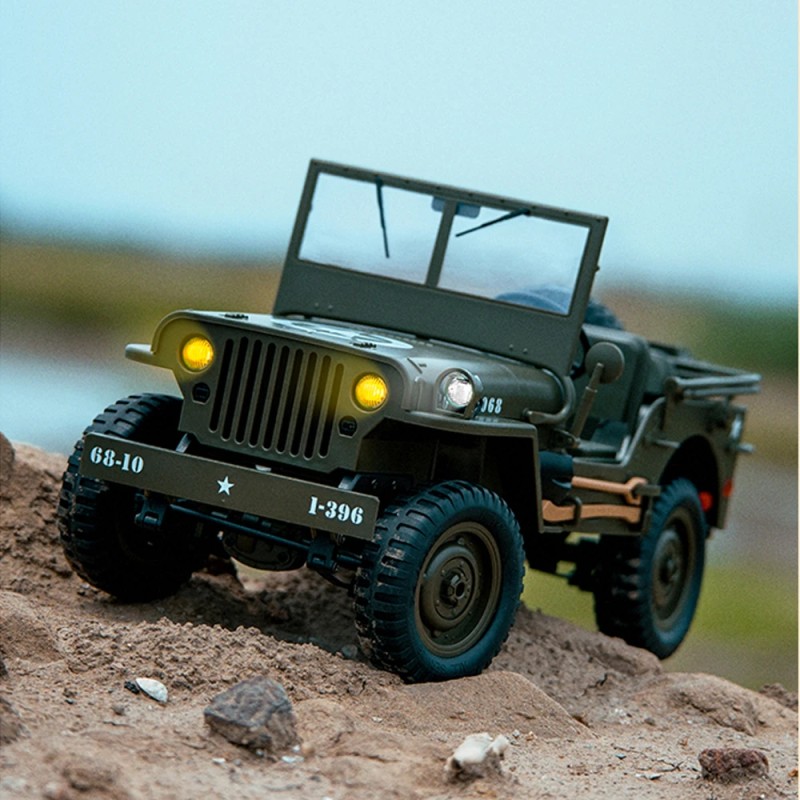 JJRC C8815 radio-ohjattava mittakaava 1:10 neliveto Willys maastoauto LED-valot valinnainen vinssi metallirunko