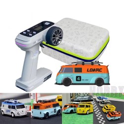 LDARC V64 1 64 LC01 takavetoinen radiolla ohjattava driftaava pieni auto LED valoilla 80 minuutin peliaika
