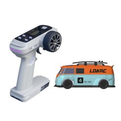 LDARC V64 1/64 LC01 takavetoinen radiolla ohjattava driftaava pieni auto LED-valoilla 80 minuutin peliaika