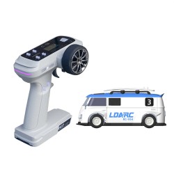 LDARC V64 1/64 LC01 takavetoinen radiolla ohjattava driftaava pieni auto LED-valoilla 80 minuutin peliaika