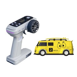 LDARC V64 1/64 LC01 takavetoinen radiolla ohjattava driftaava pieni auto LED-valoilla 80 minuutin peliaika